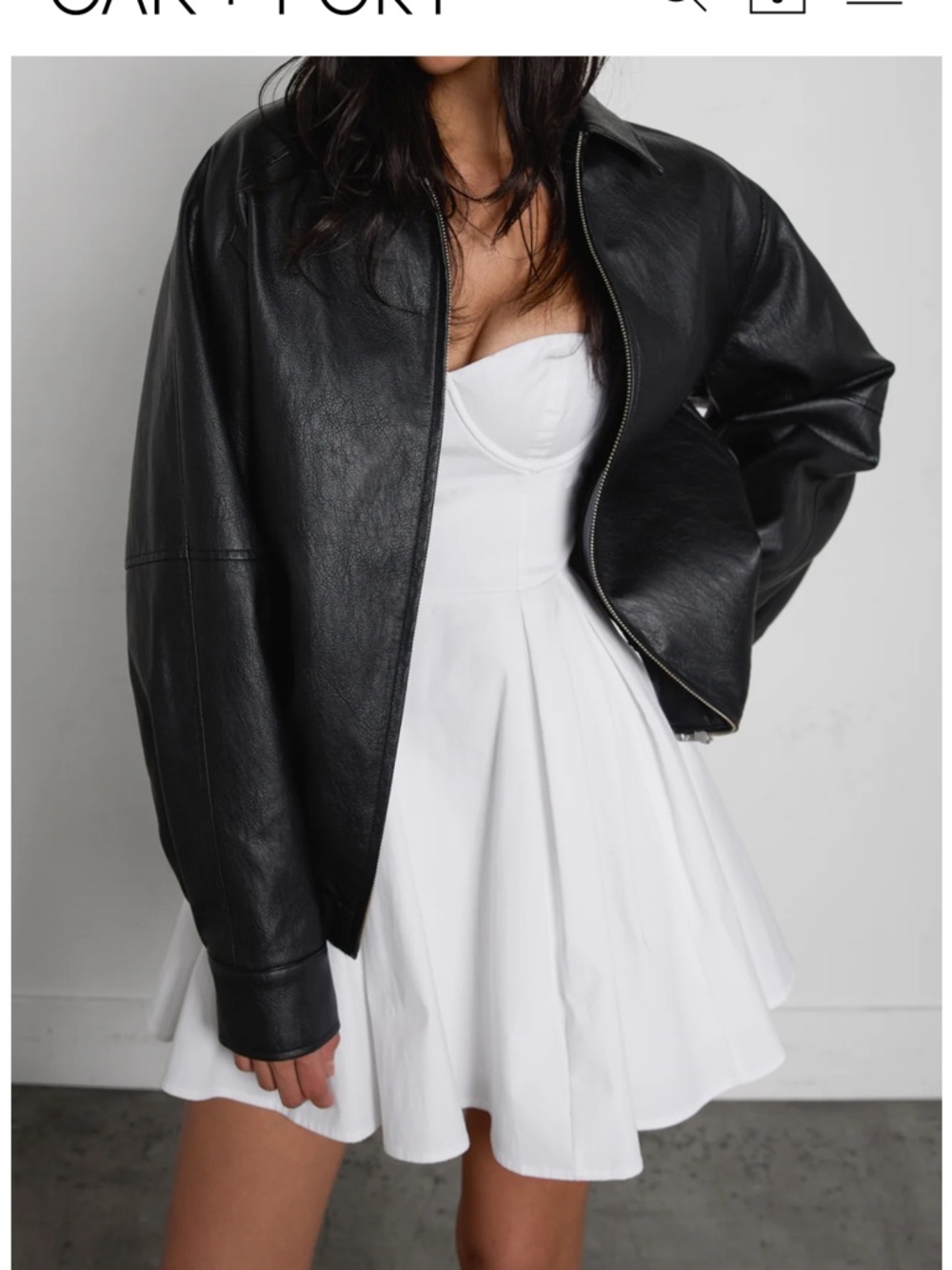 NWT Vegan Leather Bomber Jacket - Oak + Fort Size Small